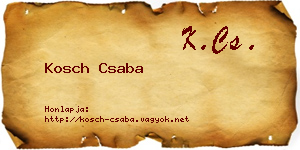 Kosch Csaba névjegykártya